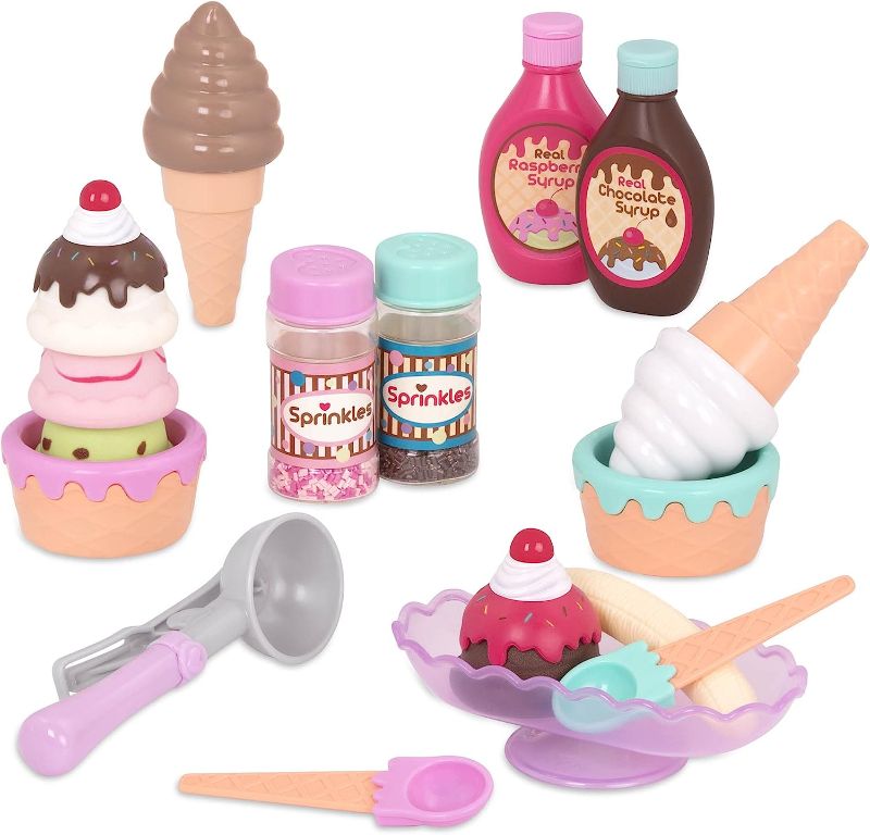 Photo 1 of Battat – Toy Food – Ice Cream Set – Kitchen Accessories For Kids – Pretend Play – Ages 3 Years Old & Up – Sweet Treats Ice Cream Parlour
