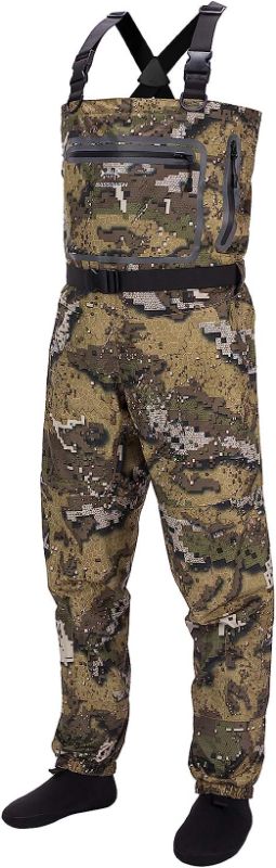 Photo 1 of BASSDASH Breathable Ultra Lightweight Veil Camo Chest Stocking Foot Fishing Hunting Waders for Men
