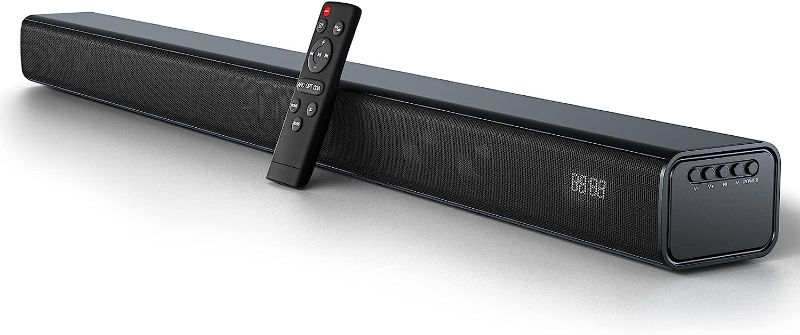 Photo 1 of Miuscall-C Soundbar 32 Inch, Sound Bar Built-in 4 Speakers and 2 Bass Tubes, Soundbar for TV with 3 Equalizer Modes, HDMI, Remote Control, 5.0 Bluetooth Soundbar Built-in DSP for Phone, PC, Projector
