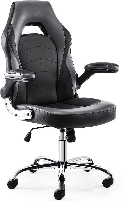 Photo 1 of JHK Gaming Chair - Office Chair Desk Chairs with Wheels Computer Chair with Flip-up Armrest and Height Adjustable Swivel Chair Splicing PU Leather Chair Home Office Chair with Lumbar Support
