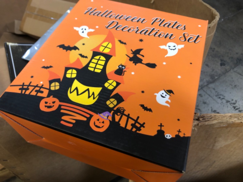 Photo 1 of Halloween Party Supplies Serves 20 Guests - 179 PCS Birthday Decorations Set Include Disposable Paper Plates, Napkins, Cups, Tablewares, Table Cover, Cupcake Wrappers Toppers, Banner, and Balloons