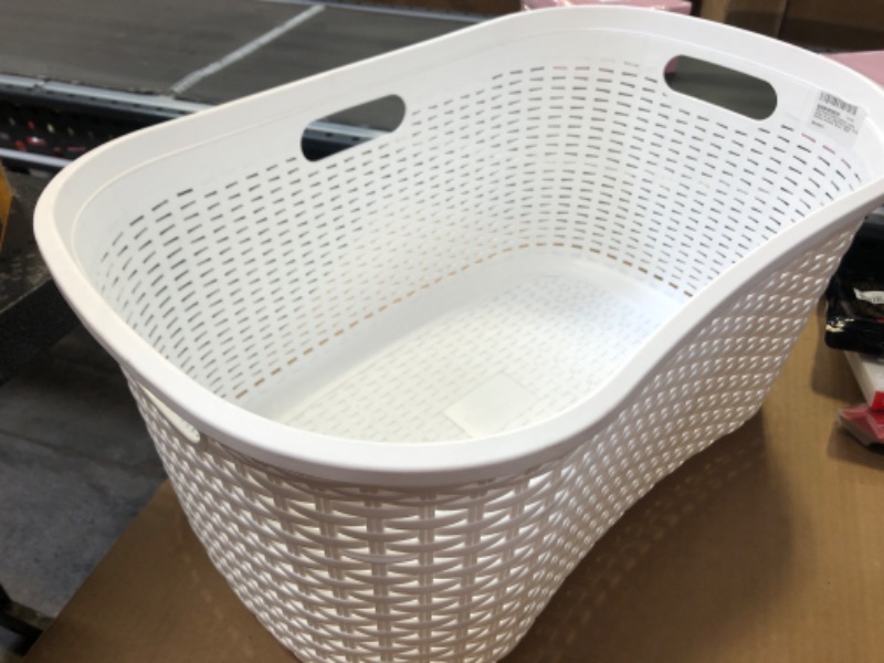 Photo 1 of 1pc--Mind Reader Basket Collection, Laundry Basket, 40 Liter (10kg/22lbs) Capacity, Cut Out Handles, Ventilated, 