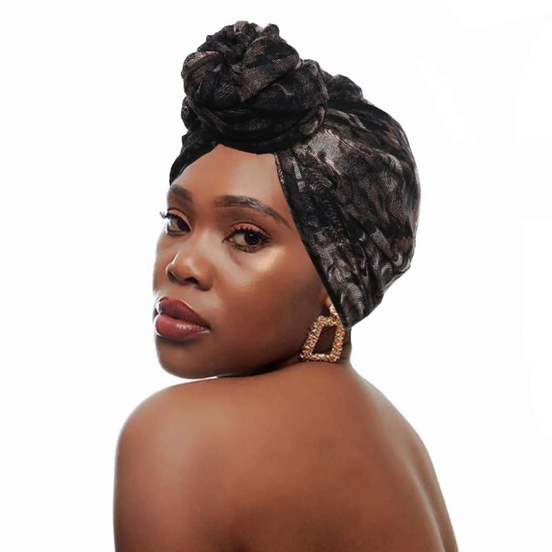 Photo 1 of CAKURE African Head Wrap Long Head Scarf Soft Headwraps Print Headband Wide Turban for Women and Girls Pack of 1
