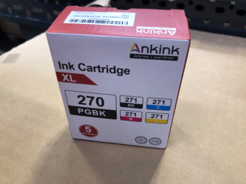 Photo 1 of Ankink Compatible Canon Ink Cartridge PGI-270XL&CLI-271XL use PIXMA MG5720 MG6821 MG7720 TS6020 TS8020 TS9020 Printer 270 271 XL Combo Pack(PGI-270:PGBK,CLI-271:Black,Cyan,Magenta,Yellow)
