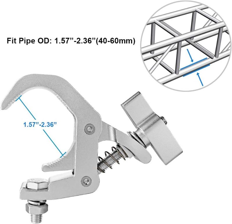 Photo 1 of 1pc----1.57-2.36 Inch Truss Clamp Stage Lights Clamp, WorldLite Heavy Duty 330lb Premium Pro Stage Lighting Clamps, Perfectly Fit OD 40-60mm of Pipes, Pro Truss Clamp for Moving Head Stage lighting Fixtures