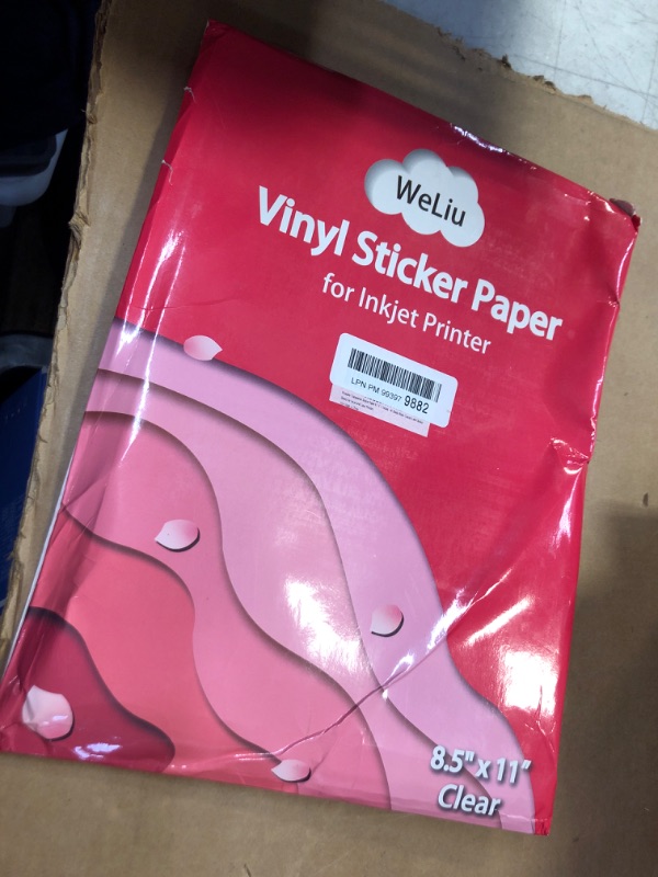 Photo 1 of Printable Transparent Sticker Paper - 8.5" X 11" Blank Custom Label Sticker Sheets - 40 Clear Sheets - for Inkjet Printers