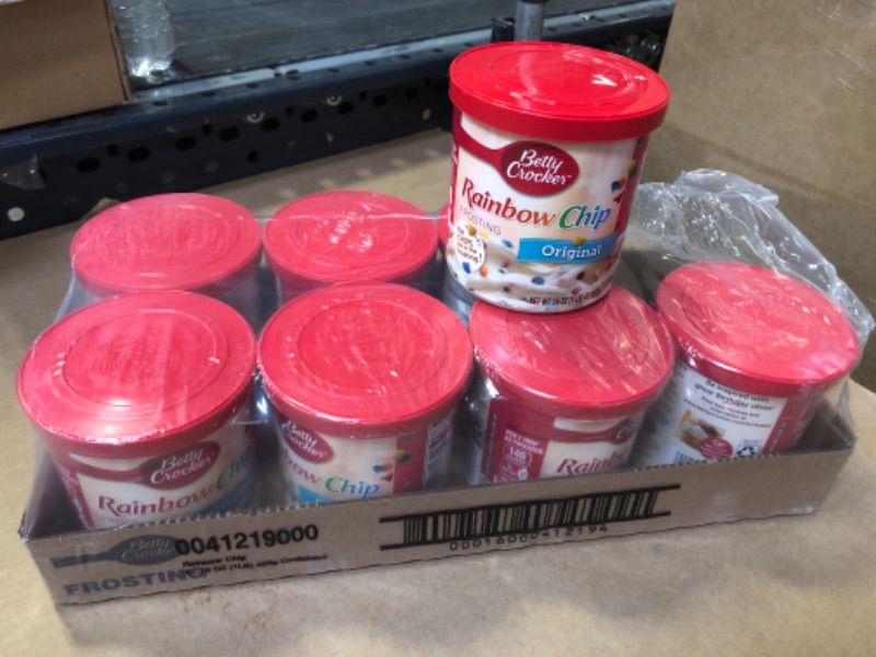 Photo 3 of 8pcs---Betty Crocker, Rich & Creamy Frosting, Rainbow Chip, 16oz Tub (Pack of 8) ---- exp date 09/2023