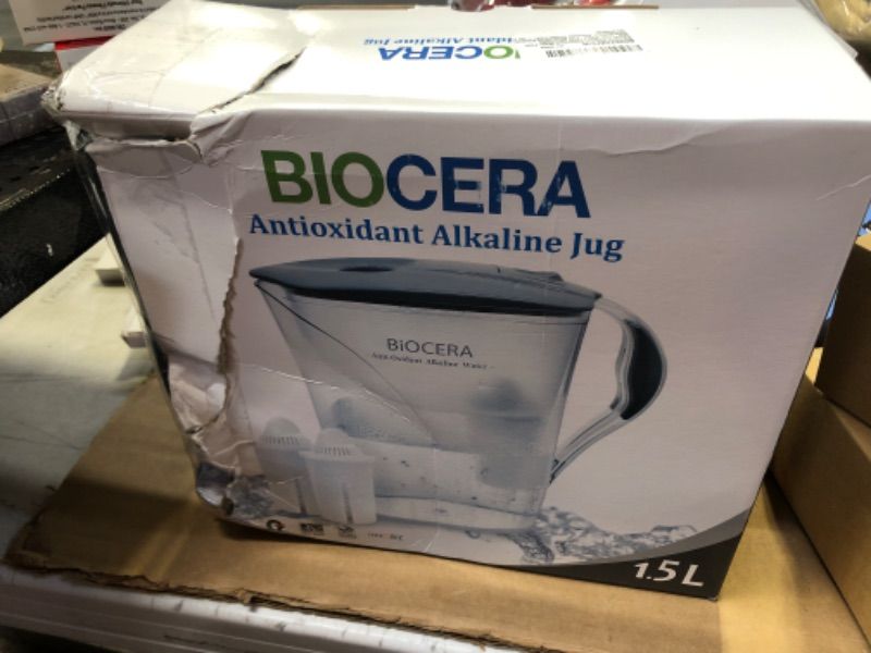 Photo 2 of BIO CERA Alkaline Antioxidant Water Filter Pitcher (Includes 2 FREE Cartridges) BPA-Free, Toxin-Free Mineralized Alkaline Water Ionizer, Activated Carbon Filter - Up to PH 9.5