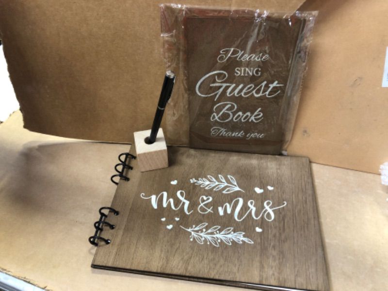 Photo 1 of  Wooden Wedding Guest Book - 