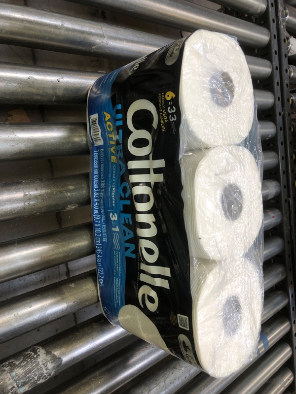 Photo 2 of Cottonelle Ultra Clean Toilet Paper with Active CleaningRipples Texture, Strong Bath Tissue, 6 Family Mega Rolls (6 Family Mega Rolls = 33 Regular Rolls), 388 Sheets per Roll