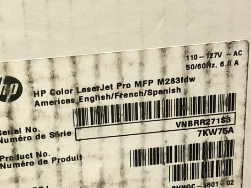 Photo 5 of HP LaserJet M283fdw MFP Color Multifunction Laser Printer,