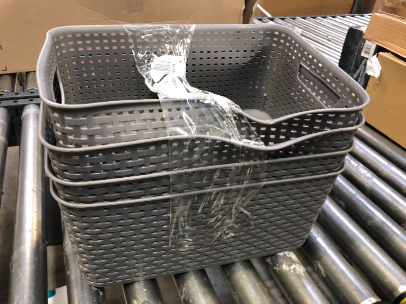 Photo 1 of 4 PACK GREY BASKET