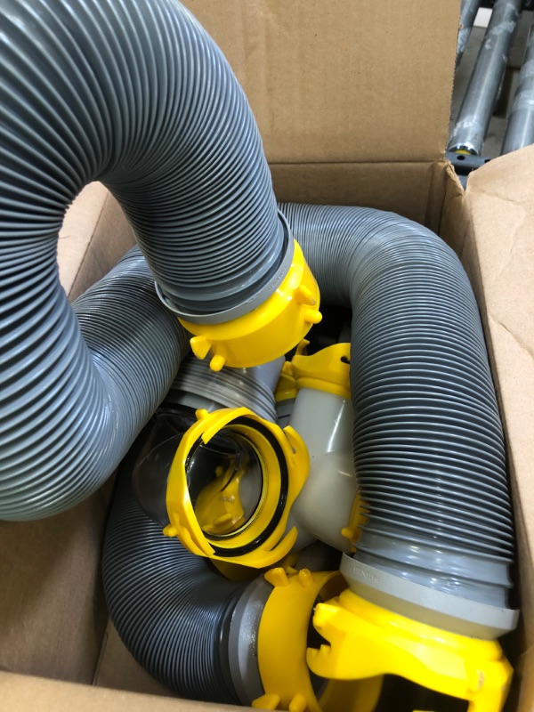 Photo 3 of Camco 39666 Deluxe 20' Sewer Hose Kit with Swivel Fittings and Wye Connector - Ready To Use Kit Complete with Sewer Wye and Elbow Fittings, Hoses, and Storage Caps 20' Sewer Hose Kit with Wye Connector