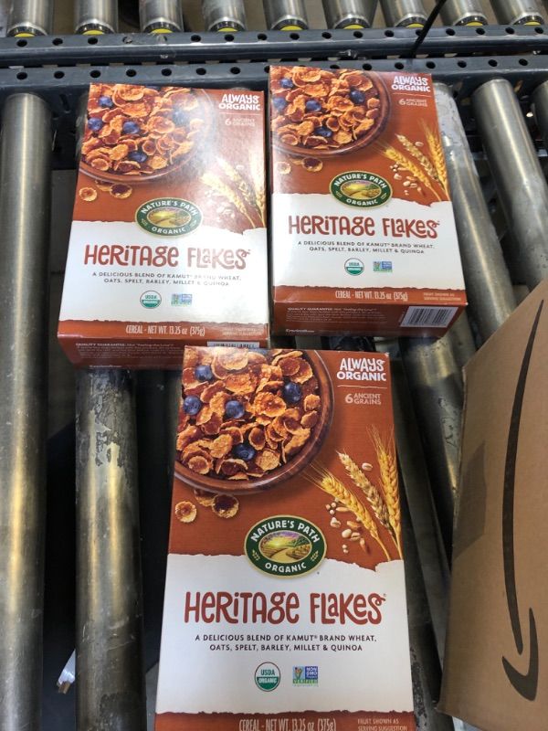 Photo 2 of 3x Nature's Path Organic Cereal, Heritage Flakes - 13.25 oz box
Best By: Jan 27, 2024