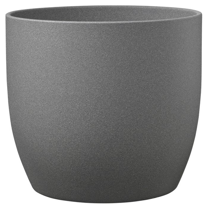 Photo 1 of 6.3 IN. (16 cm) Basel Stone Dark Gray Stone 6 IN. Tall Ceramic Pot (Twin Pack)
