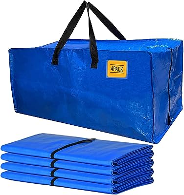 Photo 1 of  Pack Extra Large Moving Bags with Zippers & Carrying Handles, Heavy-Duty Storage Tote for Space Saving Moving Storage