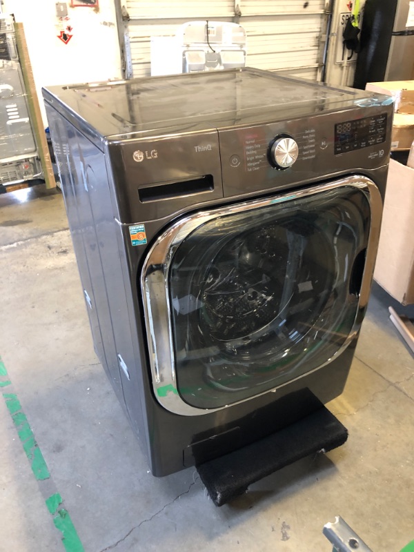 Photo 1 of LG TurboWash 5.2-cu ft High Efficiency Stackable Steam Cycle Smart Front-Load Washer (Black Steel) ENERGY STAR