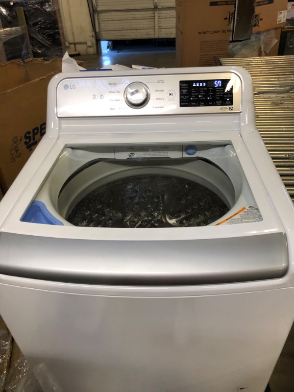 Photo 7 of LG TurboWash3D 5.5-cu ft High Efficiency Impeller Smart Top-Load Washer (White) ENERGY STAR