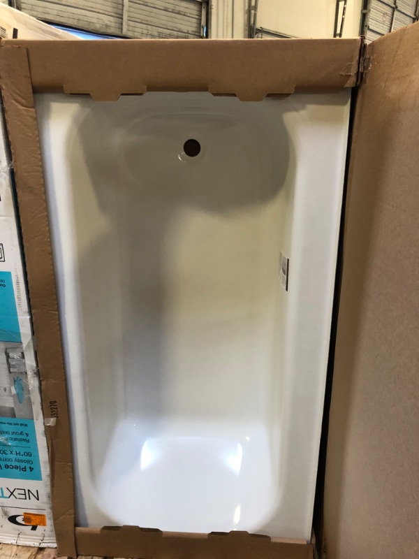 Photo 2 of Aloha Plus 60 in. x 32 in. Soaking Bathtub With Left Drain in White
