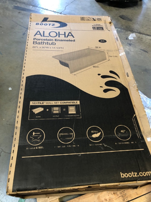 Photo 4 of Aloha 60 in. x 30 in. Soaking Bathtub with Left Drain in White
