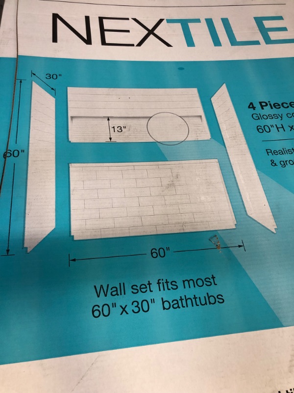 Photo 4 of Aloha NexTile 30 in. x 60 in. x 74.5 in. Standard Fit Alcove Bath and Shower Kit with Right-Hand Drain in White
