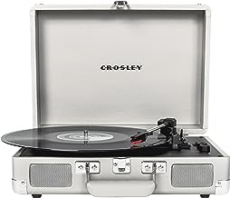 Photo 1 of Crosley CR8005F-WS Cruiser Plus Vintage 3-Speed Bluetooth in/Out Suitcase Vinyl Record Player Turntable, White Sand Bluetooth In/Out White Sand