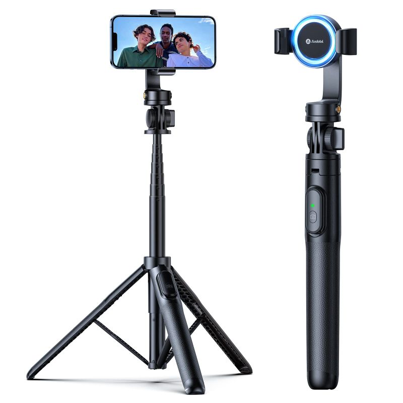 Photo 1 of andobil MagStick Selfie Stick Tripod Compatible with MagSafe, [Redefined Phone Tripod] 63.5" Extendable Magnetic Cell Phone Tripod Stand with Wireless Remote, Tripod for iPhone 14 13 12 & All Phones Black