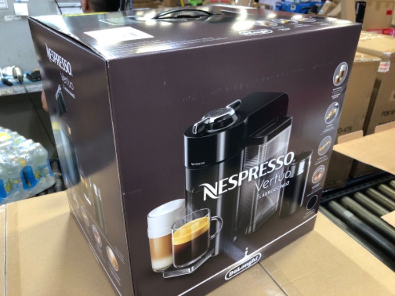 Photo 2 of Nespresso Vertuo Coffee and Espresso Machine by De'Longhi with Milk Frother, 236.59 Milliliters, Piano Black retro,modern Black