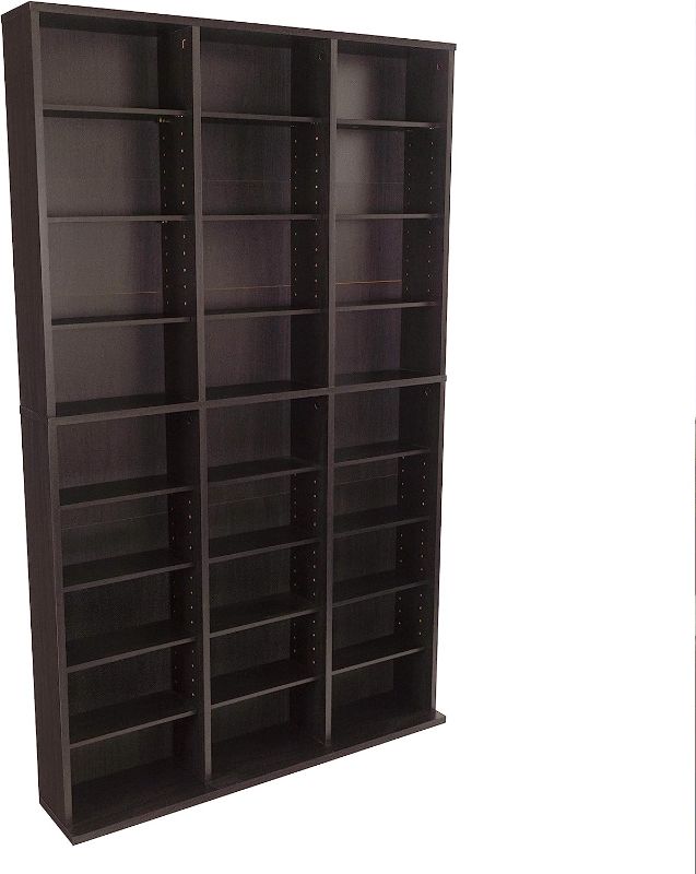 Photo 1 of Atlantic Oskar 756 Media Storage Cabinet – Protects & Organizes Prized Music, Movie, Video Games or Memorabilia Collections, PN 38435713 in Espresso
