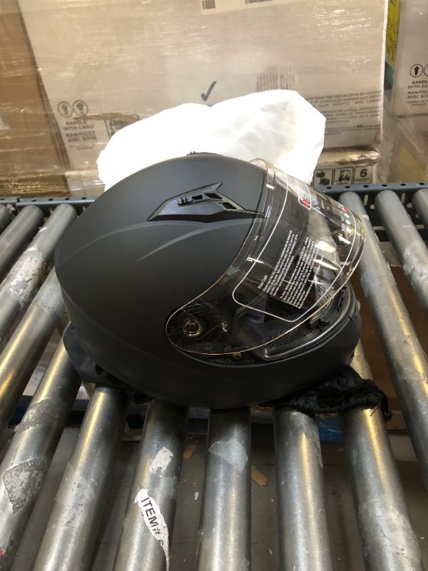 Photo 2 of GLX GX11 Compact Lightweight Full Face Motorcycle Street Bike Helmet with Extra Tinted Visor DOT Approved (Matte Black, Medium) Matte Black Medium