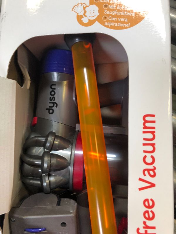 Photo 2 of Casdon Little Helper Dyson Cord-Free Vacuum Cleaner Toy, Grey, Orange and Purple (68702) Dyson Ball Vacuum Toy Vacuum with Working Suction and Sounds, 2 lbs, Grey/Yellow/Multicolor Toy + Dyson Ball Vacuum