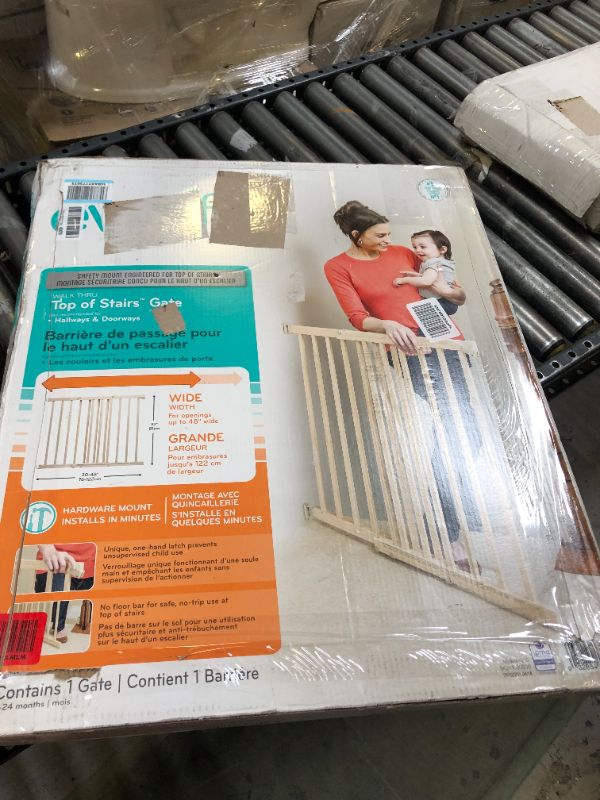 Photo 1 of Evenflo, Top of Stairs, Extra Tall Gate, Tan Wood
