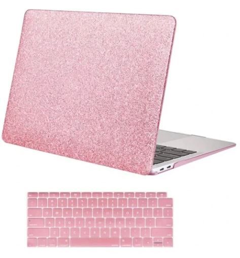 Photo 1 of 13" Rose Pink Glitter Bling MacBook AIR Keyboard Cover Case Shell
