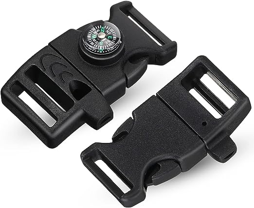 Photo 1 of Jexine 50 Pcs Compass Buckle Clips Plastic Paracord Buckles Bracelets Accessories for Camping Travel Emergency Survival
