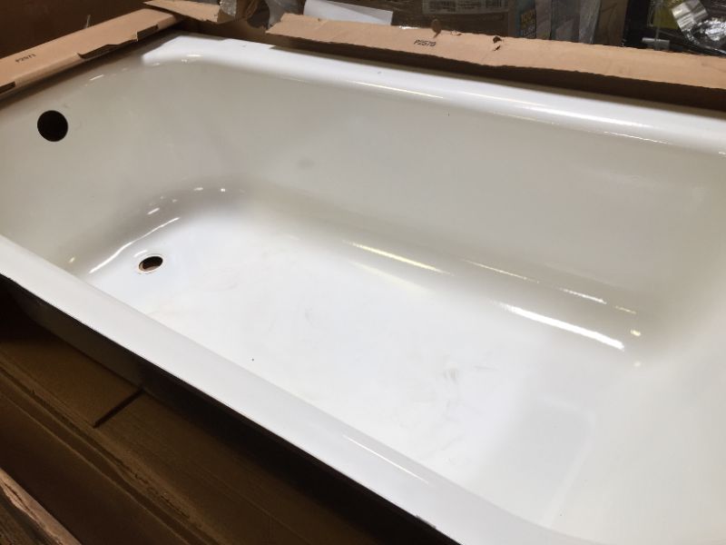 Photo 2 of  Bootz Industries Maui 60 in. Right Drain Rectangular Alcove Soaking Bathtub in White