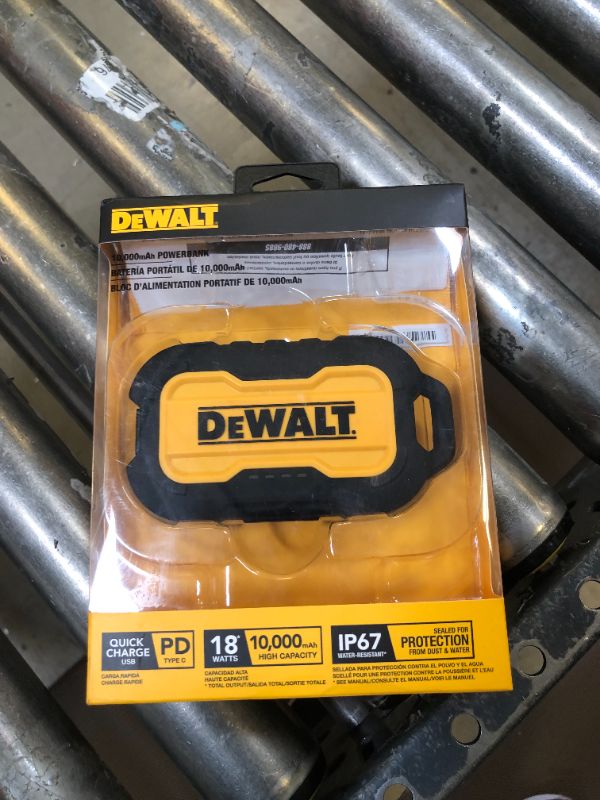 Photo 2 of DEWALT 10,000mAh Powerbank — 10K Small Portable Charger Power Bank — Portable Battery Charger — Durable Slim Power Bank Battery Pack — Power Bank Fast Charging USB C iPhone Portable Charger Android