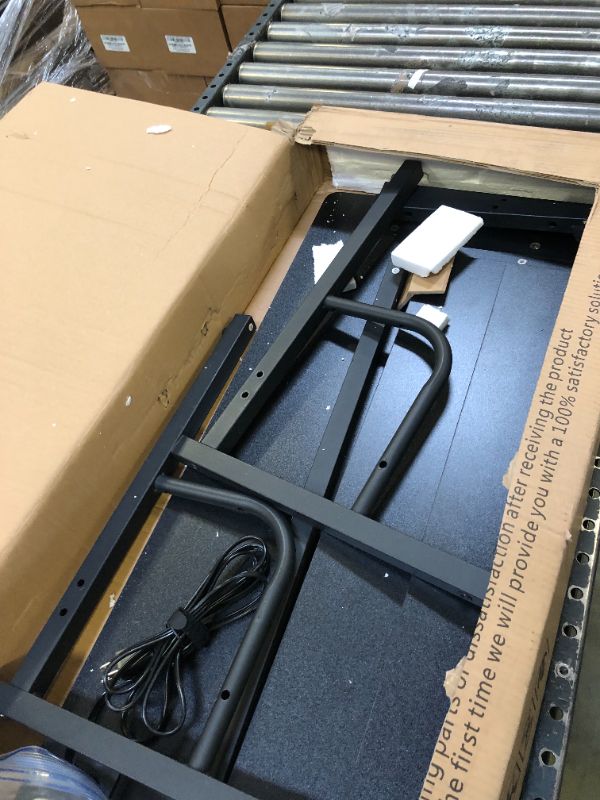 Photo 1 of Height Adjustable Standing Desk with Power Outlets, 39" Manual Stand Up Desk with Storage Shelves Small Mobile Rolling Computer Desk Portable Laptop Table with Wheels for Home Office, Black 39'' Black