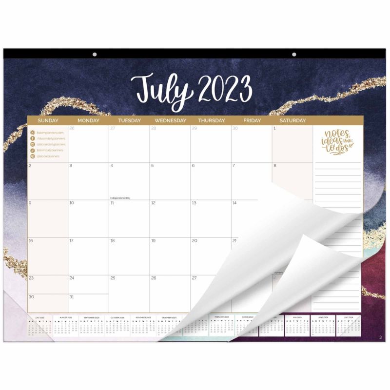 Photo 1 of bloom daily planners 2023 Academic Year Desk Calendar - 21" x 16" Large Monthly Organizer Pad (JANUARY 2023 - DECEMBER 2023) Desktop Blotter - Watercolor
