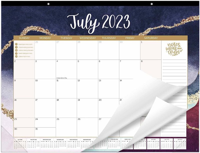 Photo 1 of bloom daily planners 2023 Academic Year Desk Calendar - 21" x 16" Large Monthly Organizer Pad (JANUARY 2023 - DECEMBER 2023) Desktop Blotter - Watercolor