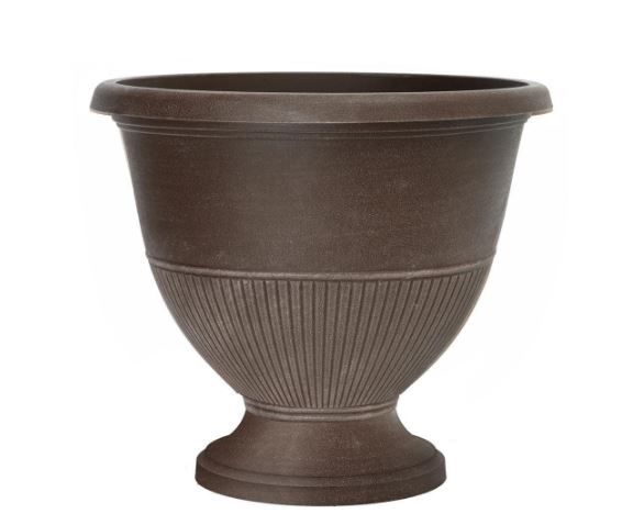 Photo 1 of 15 IN. RENE BARK BRUSH PLASTIC PLANTER