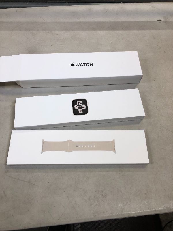 Photo 2 of Apple Watch SE (2nd Gen) [GPS 44mm] Smart Watch w/Starlight Aluminum Case & Starlight Sport Band - S/M. Fitness & Sleep Tracker, Crash Detection, Heart Rate Monitor, Retina Display, Water Resistant Starlight Aluminium Case with Starlight Sport Band 44mm 4