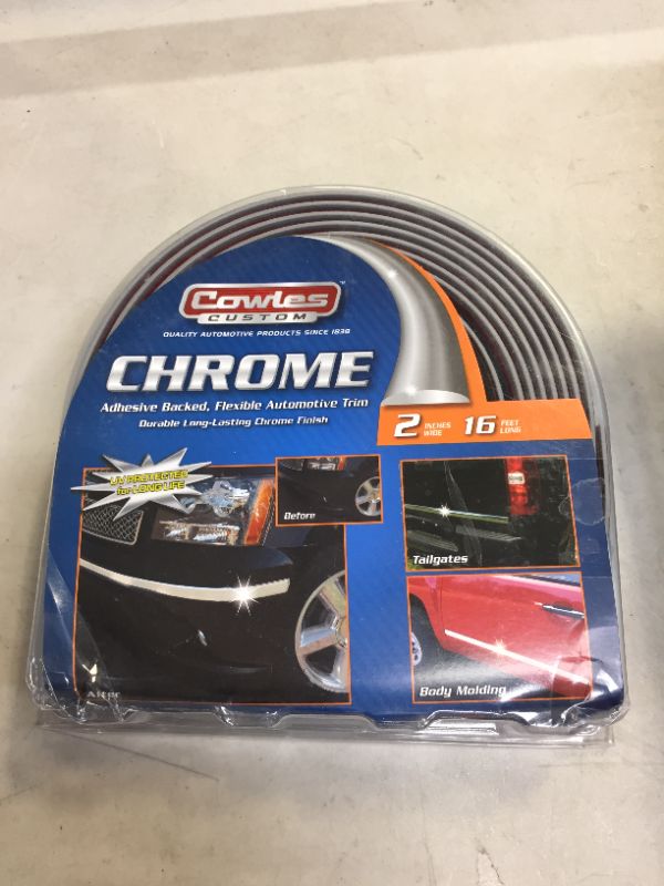 Photo 1 of Cowles S38900 Chrome Body Molding for Trucks, 2in x 16ft, Stylish and Durable Automotive Trim, Easy Installation and Enhanced
