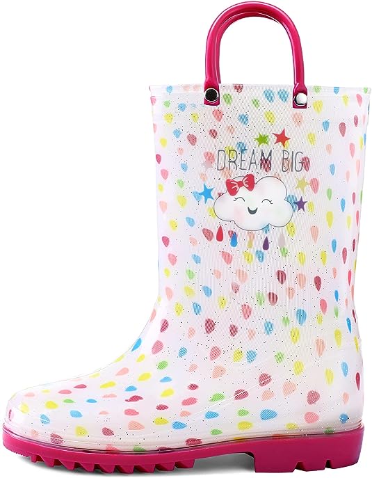 Photo 1 of SHOFORT Kids Boys Girls Rain Boots with Easy-on Handles Rainboots (9M)
