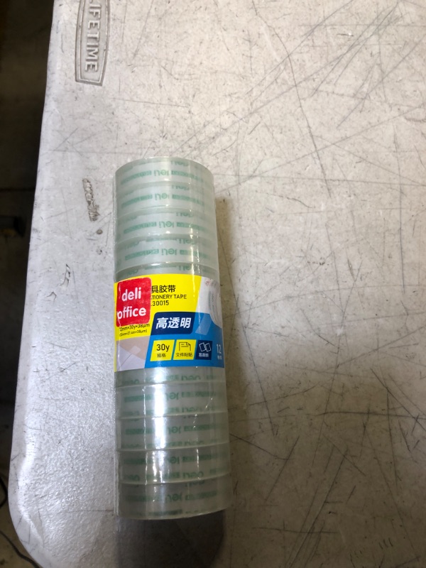 Photo 2 of 12 Rolls Transparent Tape Refills, Clear Tape, All-Purpose Transparent Glossy Tape for Office, Home, School
