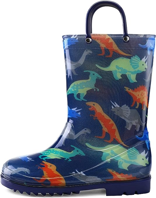 Photo 1 of SHOFORT Kids Boys Girls Rain Boots with Easy-on Handles Rainboots. Size 1
