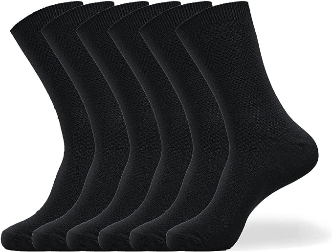 Photo 1 of  6 Pairs Men's Bamboo Dress Socks,Moisture Wicking Durable Mens Socks,Soft Breathable Bamboo Socks for Men- size 13-15