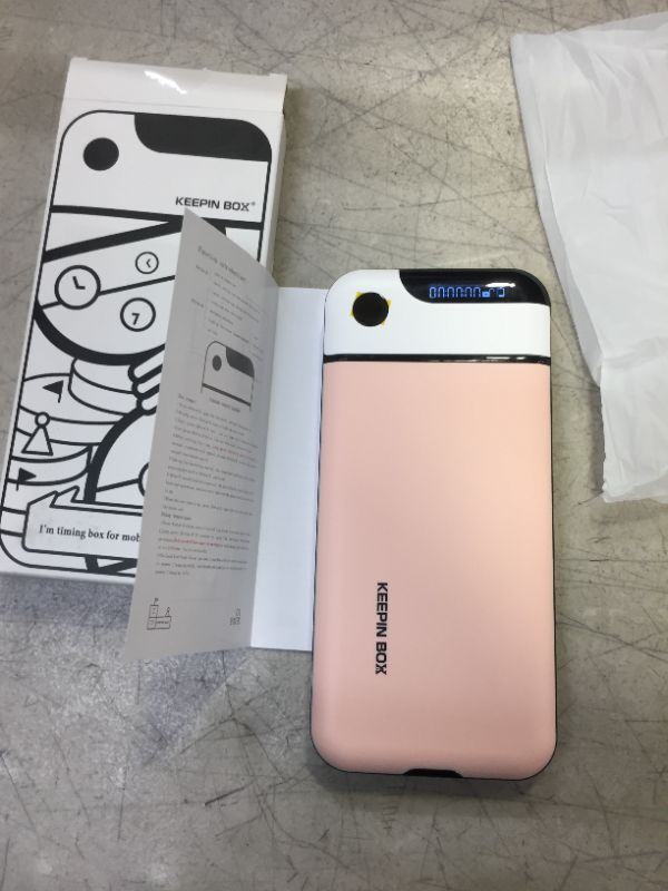 Photo 1 of Cell Phone Lock Box with Timer, Portable Time Lock Box for iPhone and Android Phone, Help to Be Self-Discipline and Focus to Achieve Goals, Prevent Phone Addiction (Pink)