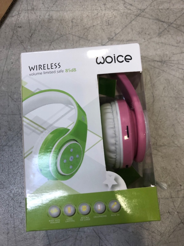 Photo 1 of Kids Wireless Bluetooth headphones Volume Limited 85db Stereo Sound Over-Ear Foldable Lightweight Children headphones with Mic SD Card Slot up to 6-8 hours play time for Boys Girls Adults (Pink)