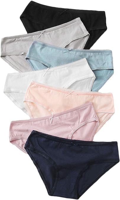 Photo 1 of Milumia Women's Panty Set Solid Color Plain Cotton Hipster Panties Underwear 5 Pack
