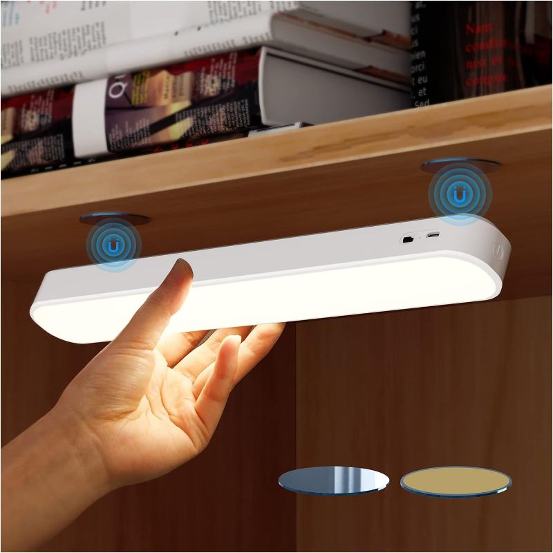 Photo 1 of AKSDA LED Closet Light, Dimmable Under Cabinet Wireless Stick on Lights, Magnetic Night Light Bar with Rechargeable Battery, Under Counter Light for Kitchen Cabinet Stairs Hallway Sink
